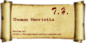 Thomas Henrietta névjegykártya